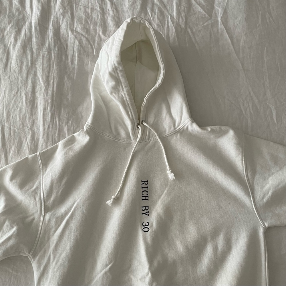 Rich by 30 white hoodie